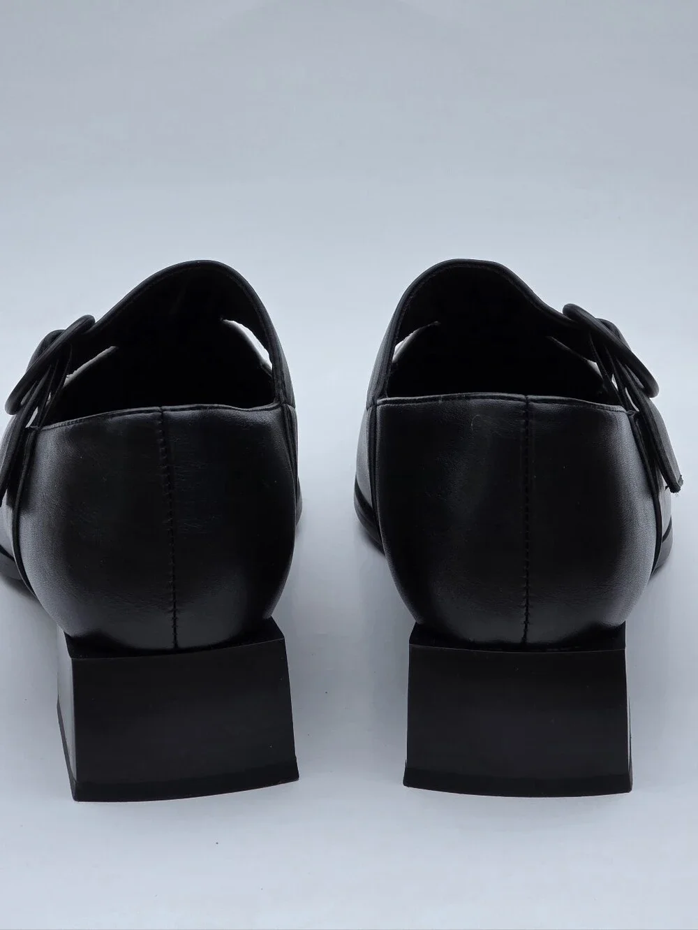 Feetquake Women's 12M Black White Mary Jane Pumps Square Toe Block Heel Shoes
